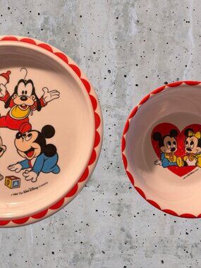Vintage Disney Babies Selandia Designs Melamine Plate and Bowl (1231)